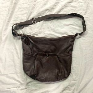 Large Brown Leather Crossbody Purse by Mandarina Duck